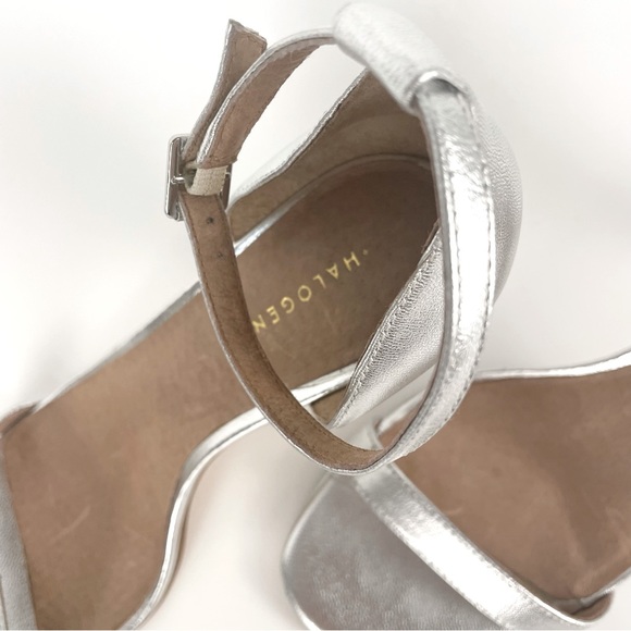 Halogen Silver Heels with Ankle Strap. Size 8 - Picture 5 of 8